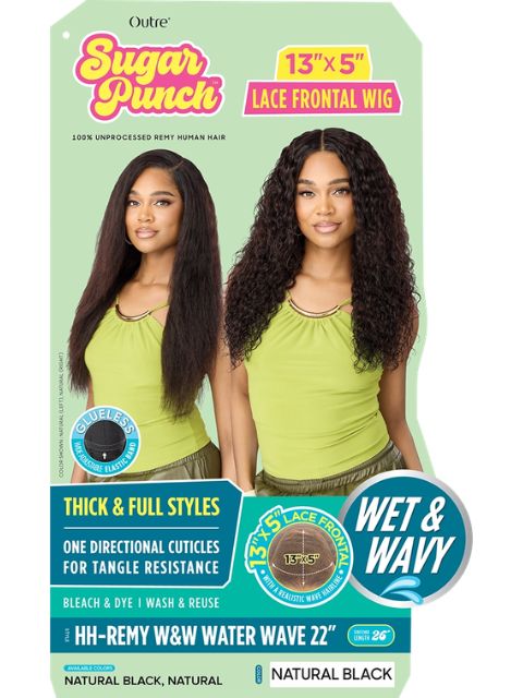 Outre SugarPunch 100% Unprocessed Human Hair 13X5 HH REMY W&W WATER WAVE 22" Lace Front Wig