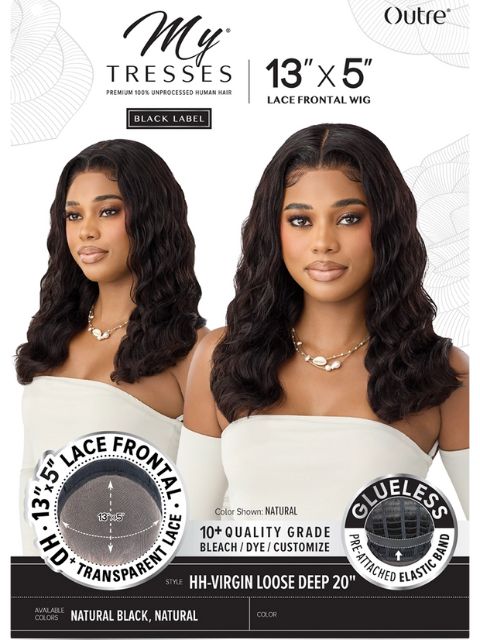 Outre My Tresses Black Label HD 13X5 HH-VIRGIN LOOSE DEEP 20 Glueless Lace Front Wig