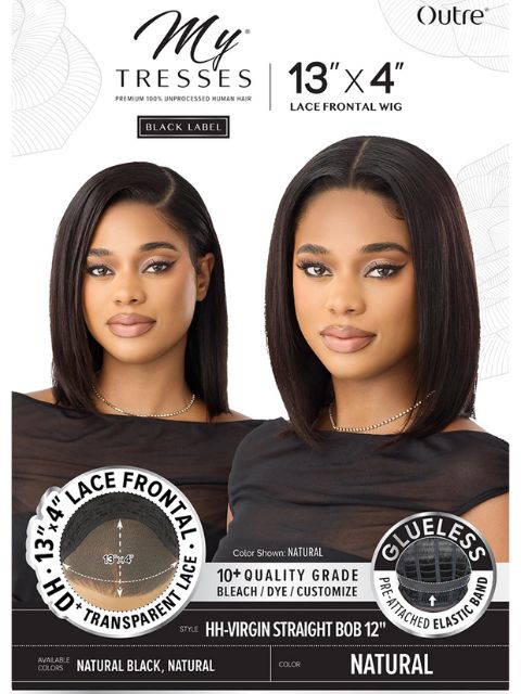 Outre My Tresses Black Label HD 13X4 Glueless HH-VIRGIN STRAIGHT BOB 12" Lace Front Wig