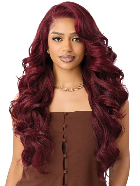 Outre Nueblend Fully Hand-tied 13x6 Human Hair Blend Lace Front Wig- HHB-BODY WAVE 28"