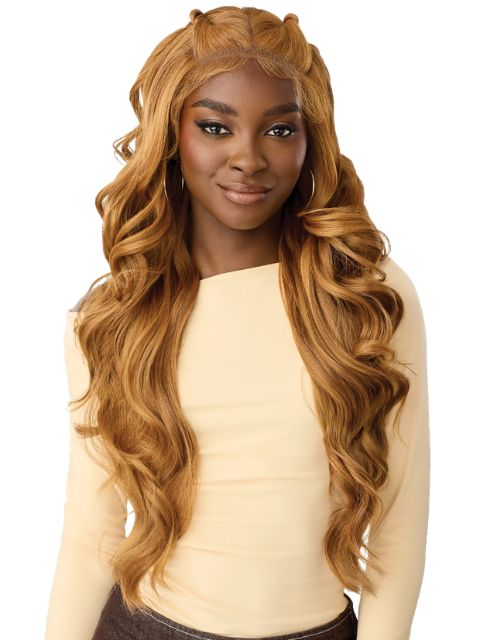 Outre Nueblend Fully Hand-tied 13x6 Human Hair Blend Lace Front Wig- HHB-BODY WAVE 28"