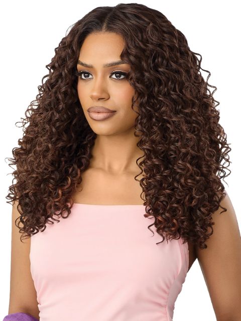 Outre Fully 100% Hand-tied 360 Flexilace 13x6  Human Hair Blend Lace Front Wig- HHB-ITALIAN CURLS 22"