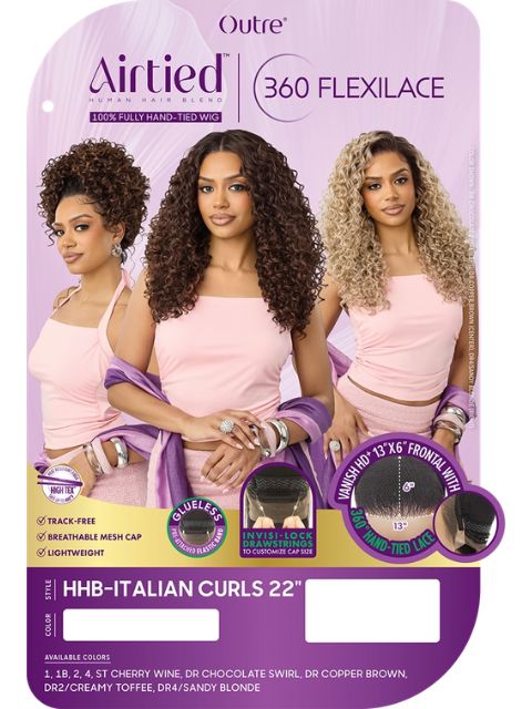 Outre Fully 100% Hand-tied 360 Flexilace 13x6  Human Hair Blend Lace Front Wig- HHB-ITALIAN CURLS 22"