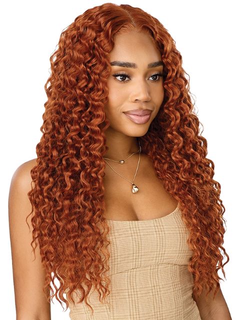 Outre Nueblend Fully Hand-tied 13x6 Human Hair Blend HHB-PERUVIAN CURLS 26" Lace Front Wig