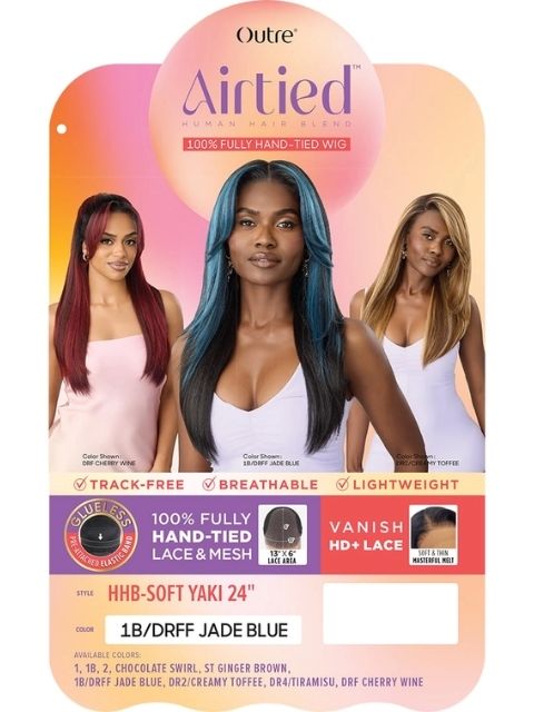 Outre Airtied 100% Fully Hand-tied 13x6 Human Hair Blend  Wig- HHB-SOFT YAKI 24"