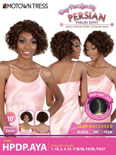 Motown Tress Persian Virgin Remy Human Hair  Deep Part Lace Wig- HPDP.AYA