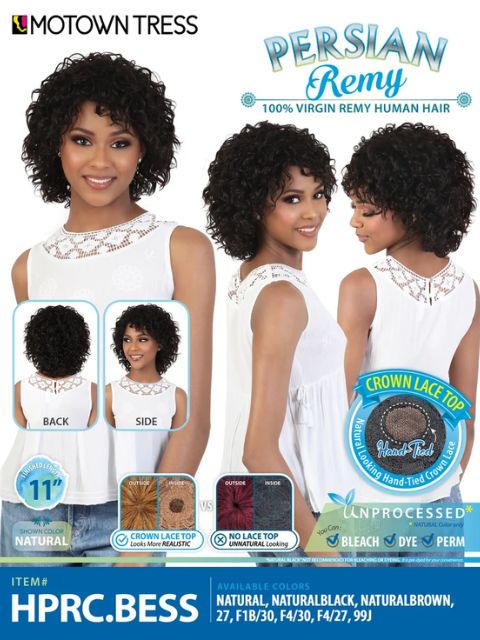 Motown Tress Persian Remy Human Hair HPRC.BESS" Wig