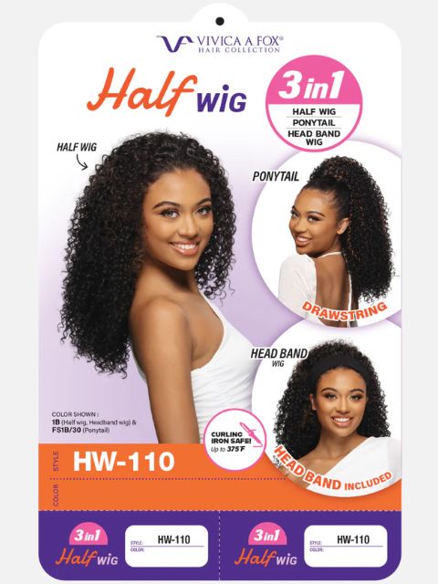 Vivica A Fox 3in1 Synthetic Hair Express HW-110 Half Wig