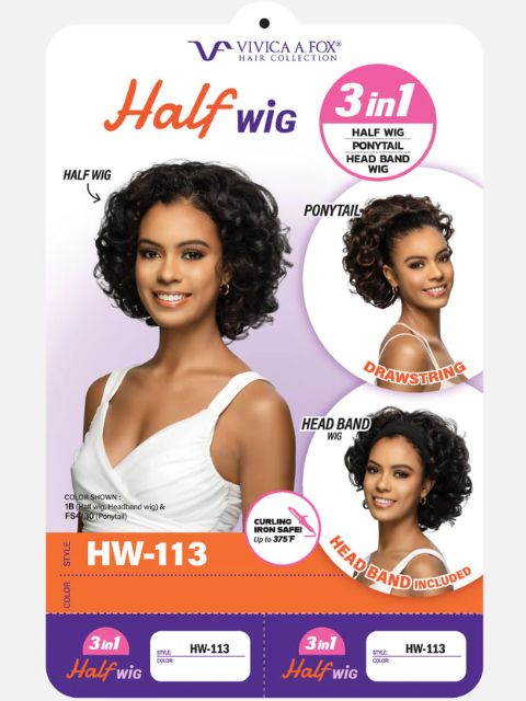 Vivica A Fox 3in1 Synthetic Hair Express HW-113" Half Wig