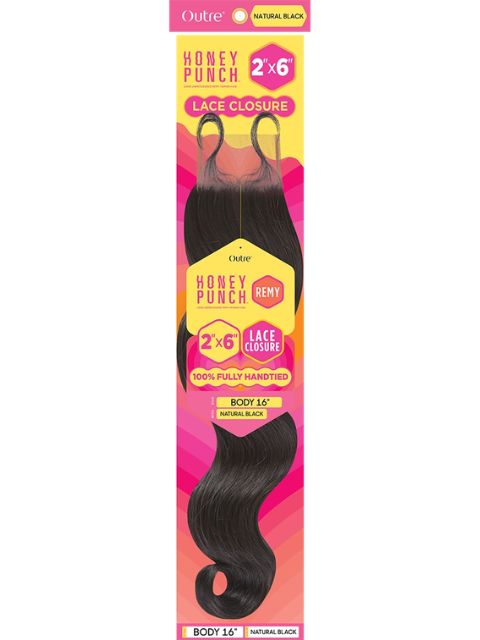 Outre HoneyPunch 100% Unprocessed Human Hair 2x6 HD Lace Closure- BODY"