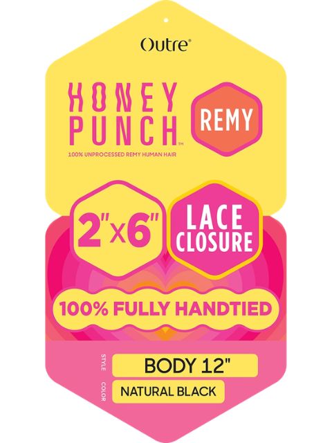 Outre HoneyPunch 100% Unprocessed Human Hair 2x6 HD Lace Closure- BODY"
