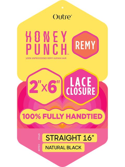 Outre HoneyPunch 100% Unprocessed Human Hair 2x6 HD Lace Closure- STRAIGHT"