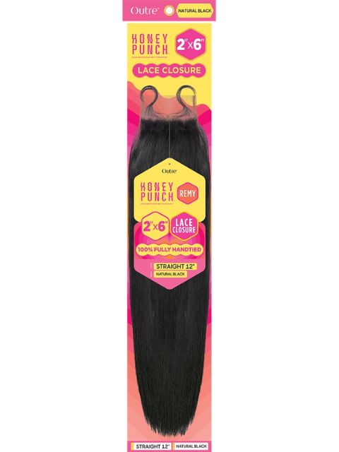 Outre HoneyPunch 100% Unprocessed Human Hair 2x6 HD Lace Closure- STRAIGHT"
