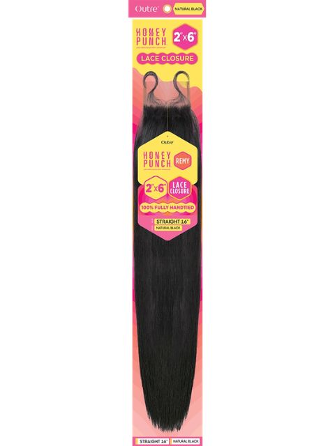 Outre HoneyPunch 100% Unprocessed Human Hair 2x6 HD Lace Closure- STRAIGHT"