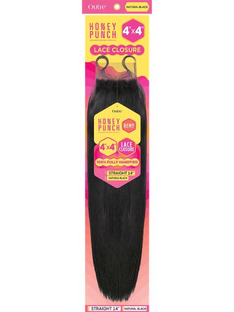 Outre HoneyPunch 100% Unprocessed Human Hair 4x4 HD Lace Closure- STRAIGHT"