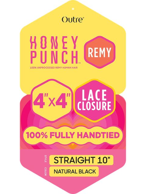 Outre HoneyPunch 100% Unprocessed Human Hair 4x4 HD Lace Closure- STRAIGHT"