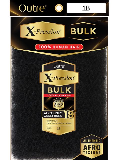 Outre X-Pression 100% Human Hair Braids- HUMAN BULK-AFRO KINKY CURLY BULK 18"