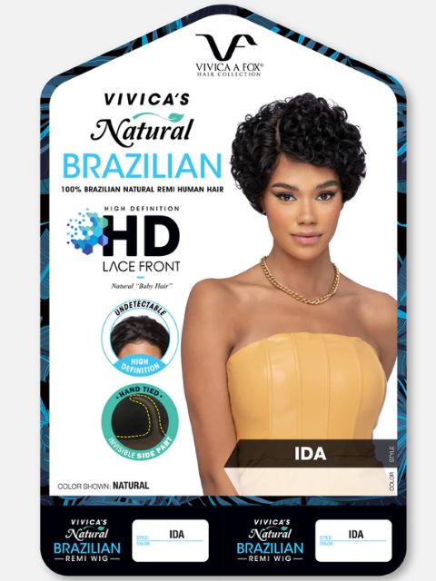 Vivica A Fox 100% Natural Brazilian  Remi Human Hair IDA" Lace Front Wig