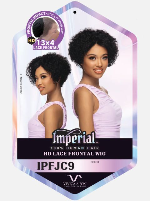 Vivica A Fox Imperial 100% Human Hair HD 13x4 JERRY CURL" Lace Front Wig