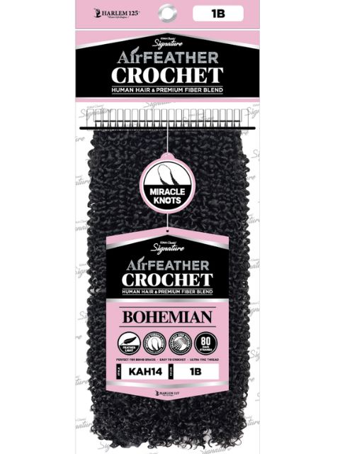 Harlem 125 Kima Signature Human Hair Blend Air Feather Crochet Braid-BOHEMIAN" (KAH)