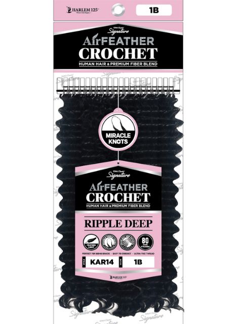 Harlem 125 Kima Signature Human Hair Blend Air Feather Crochet Braid-(KAR) RIPPLE DEEP"