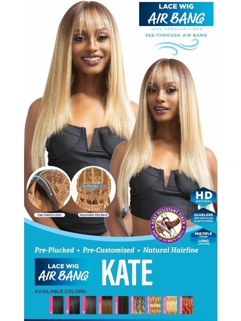 Femi Collection Premium Fiber Air Bang Lace Wig- KATE