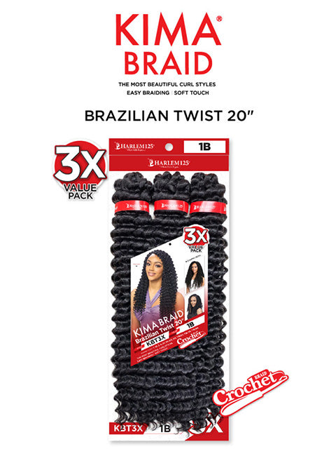 Harlem 125 Kima 3X BRAZILIAN TWIST Crochet Braid 20 KBT3X