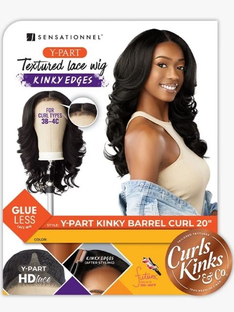 Sensationnel Premium Synthetic KINKY EDGES 13X6_KINKY BARREL CURL 20" Lace Wig