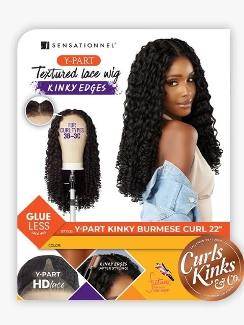Sensationnel Premium Synthetic KINKY EDGES Y-PART_KINKY BURMESE CURL" Lace Wig