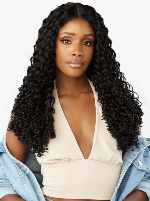 Sensationnel Premium Synthetic KINKY EDGES Y-PART_KINKY BURMESE CURL" Lace Wig