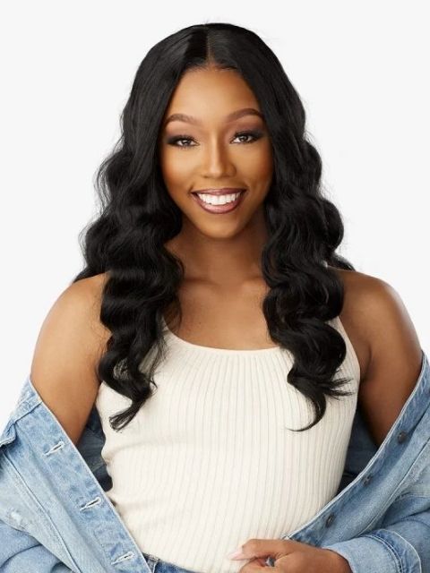 Sensationnel Premium Synthetic KINKY EDGES Y-PART KINKY LOOSE WAND CURL24" Lace Wig