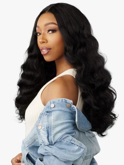 Sensationnel Premium Synthetic KINKY EDGES Y-PART KINKY LOOSE WAND CURL24" Lace Wig
