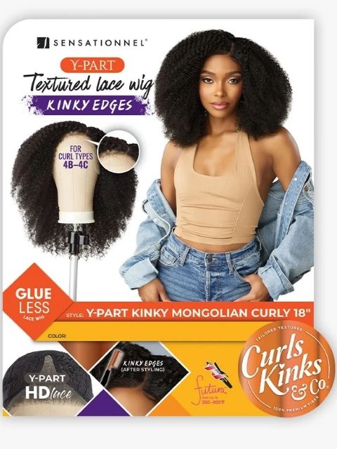 Sensationnel Premium Synthetic KINKY EDGES Y-PART_KINKY MONGOLIAN 18" Lace Wig