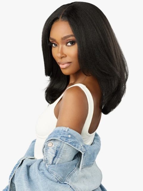 Sensationnel Premium Synthetic KINKY EDGES Y-PART_KINKY STRAIGHT 18" Lace Wig