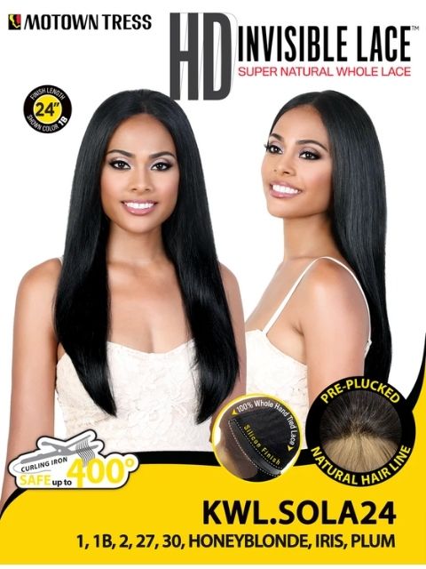 Motown Tress HD Invisible Lace Super Natural  KWL.SOLA24" Whole Lace Wig