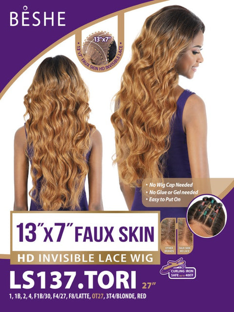 Beshe Premium Synthetic 13x7 HD Invisible Fake Skin Lace Wig - LS137.TORI