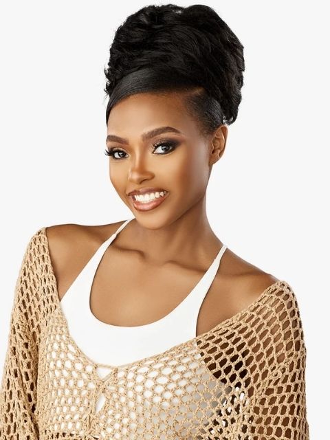 Sensationnel 100% Premium Fiber Hair Piece LULU BUN_TEXTURED BUN UNIT 2" Bun