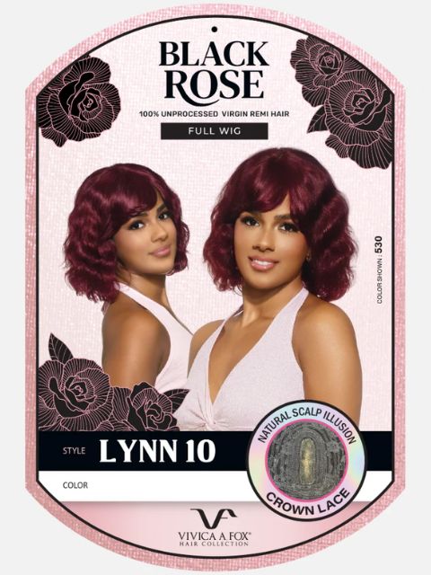 Vivica A Fox Black Rose 100% Human Hair Pure Comfort Cap LYNN10" Full Wig
