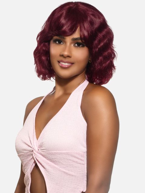 Vivica A Fox Black Rose 100% Human Hair Pure Comfort Cap LYNN10" Full Wig