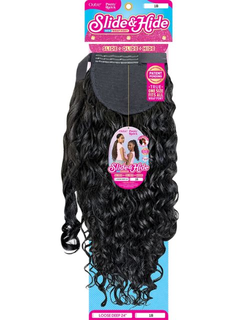 Outre Pretty Quick Slide and Hide Premium Synthetic LOOSE DEEP 24"  Ponytail