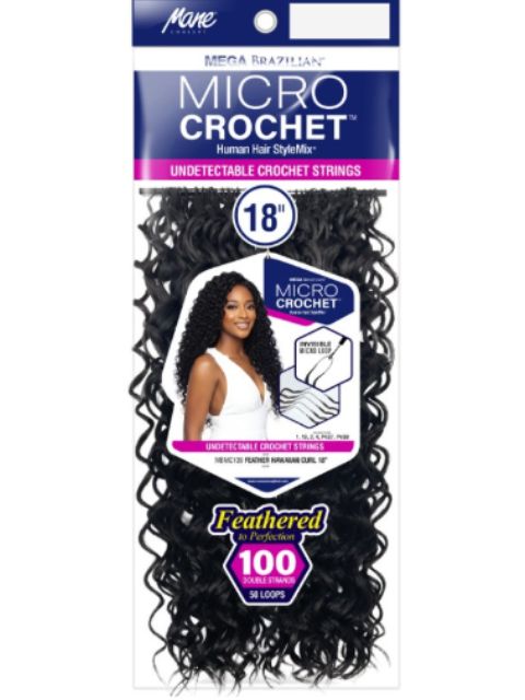 Mane Concept Human Hair StyleMix Feather Micro Crochet Extensions (MBMC109-110) FEATHER HAWAIIAN CURL"