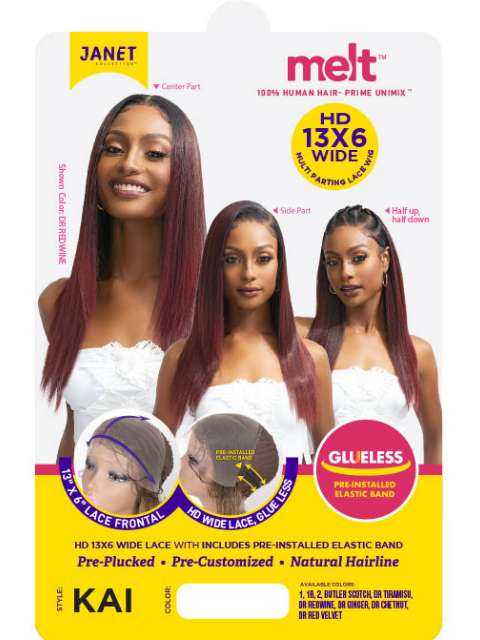 Janet Collection Melt 13x6 Frontal Wide Part Glueless KAI Lace Wig