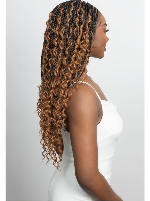 Janet Collection Melt  Human Hair  HD 360 with 13X6 Frontal Lace UNIMIX ENCORE LAVIE BOHO BOX BRAID 28" Wig