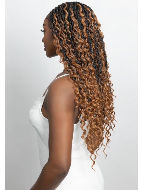 Janet Collection Melt  Human Hair  HD 360 with 13X6 Frontal Lace UNIMIX ENCORE LAVIE BOHO BOX BRAID 28" Wig