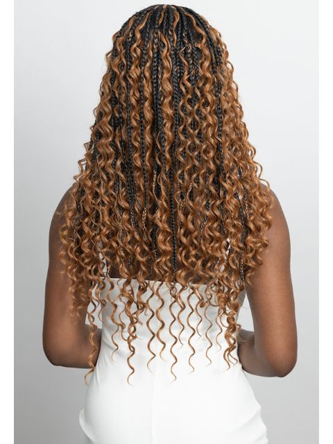 Janet Collection Melt  Human Hair  HD 360 with 13X6 Frontal Lace UNIMIX ENCORE LAVIE BOHO BOX BRAID 28" Wig
