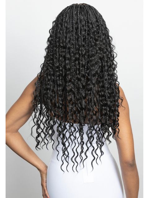 Janet Collection Melt  Human Hair  HD 360 with 13X6 Frontal Lace UNIMIX ENCORE LAVIE BOHO BOX BRAID 28" Wig