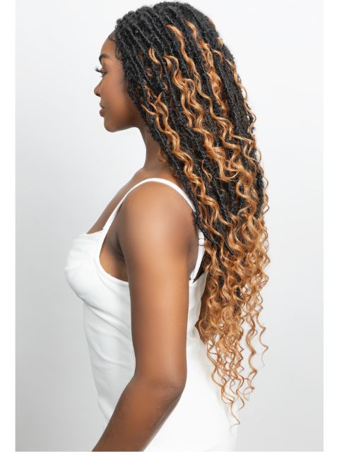 Janet Collection Melt  Human Hair  HD 360 with 13X6 Frontal Lace UNIMIX ENCORE LAVIE BOHO DREAM LOCS 32"" Wig