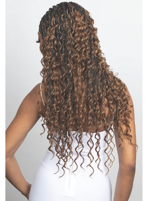 Janet Collection Melt  Human Hair  HD 360 with 13X6 Frontal Lace UNIMIX ENCORE LAVIE BOHO SENEGAL TWIST 30" Wig