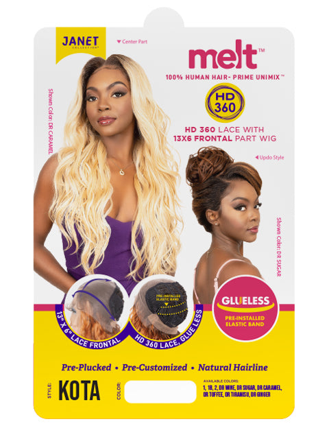 Janet Collection 100% Human Hair Prime Unimix HD 360 with 13X6 Frontal Part Glueless KOTA Lace Wig *SALE