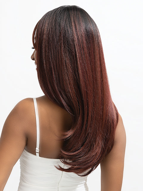 Janet Collection MELT VEIL BANG PRIME UNIMIX HD 360 with 13X6 Frontal Part Glueless Lace Wig- BATA *SALE